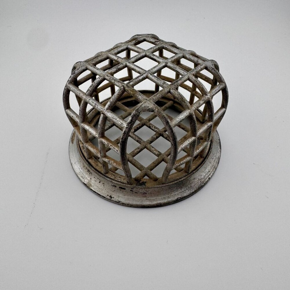 Vintage Metal Flower Floral Frog Cage Farmhouse Rustic Primative Design Decor